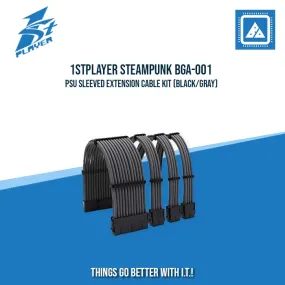 1STPLAYER STEAMPUNK BGA-001 PSU SLEEVED EXTENSION CABLE KIT (BLACK/GRAY)