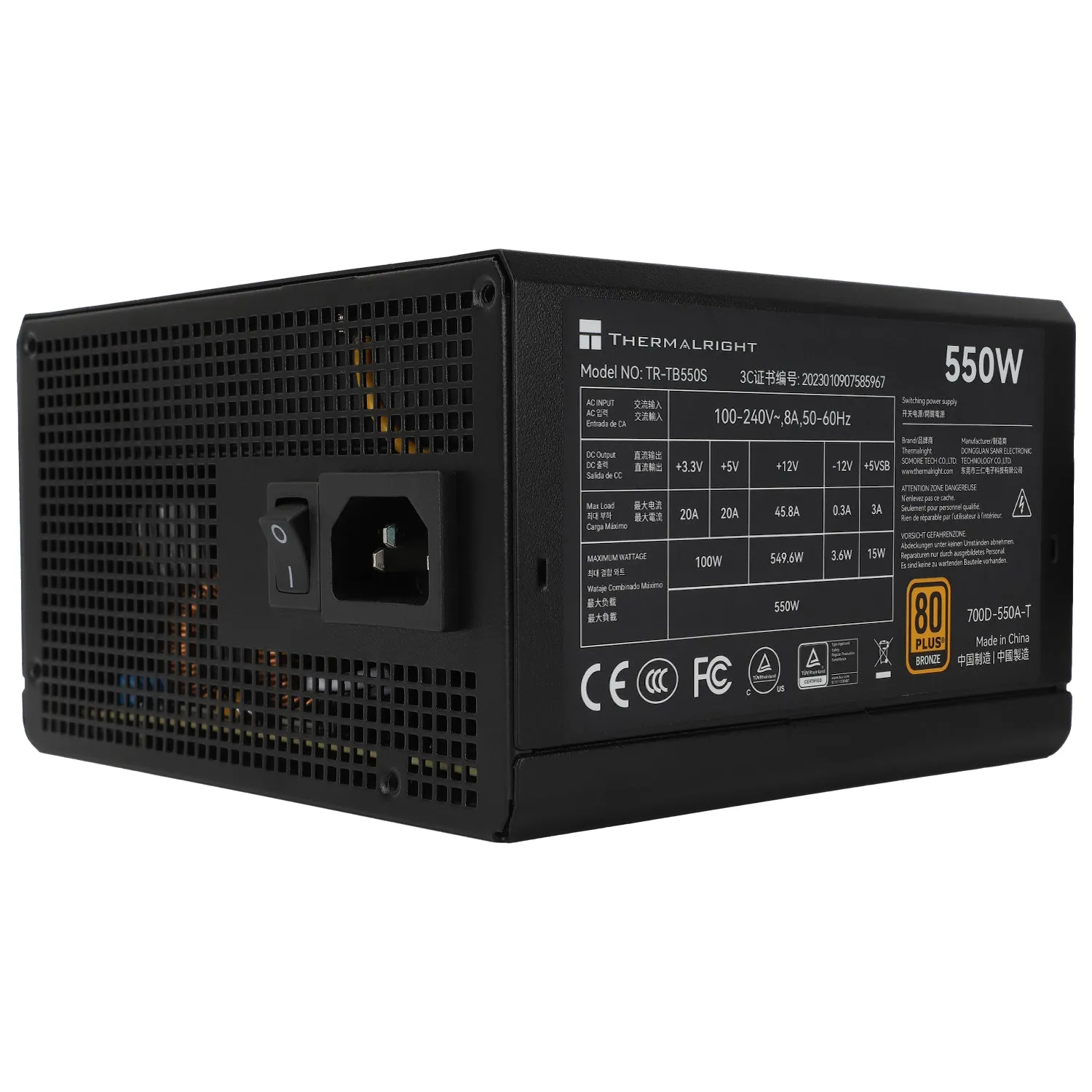 550W Thermalright TB-550S Bronze Non-Modular PSU