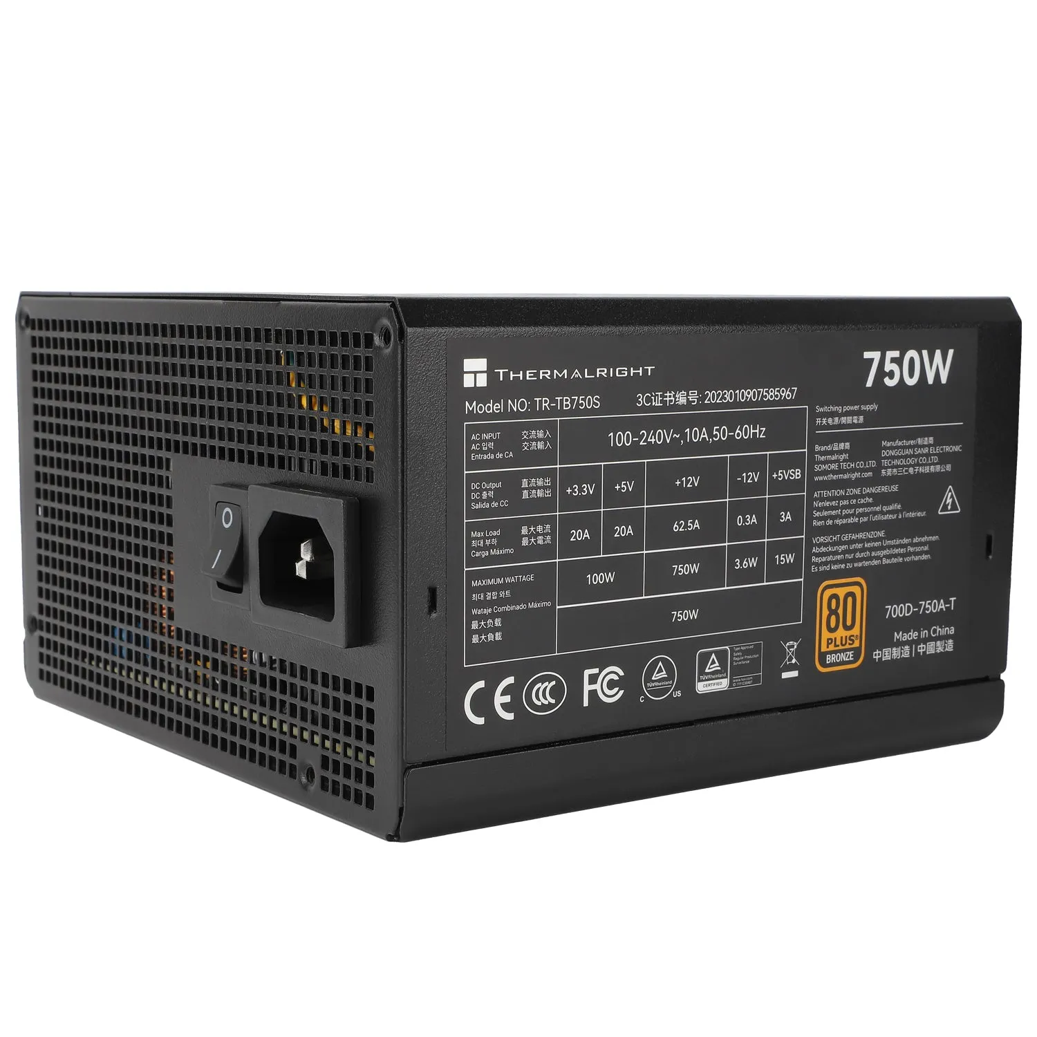 750W Thermalright TB-750S Bronze ATX 3.0 Non-Modular PSU