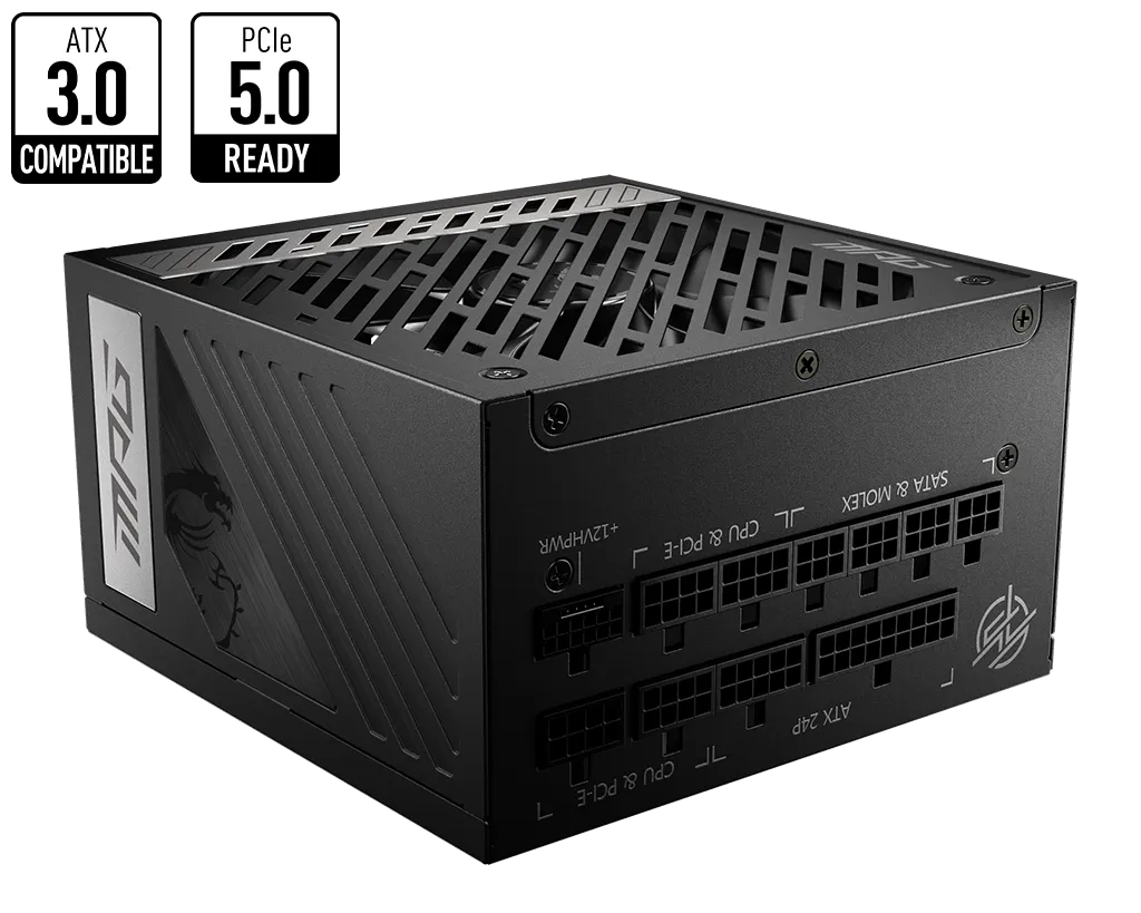 850W MSI MPG A850G PCIe5 ATX 3.0 Gold Modular PSU