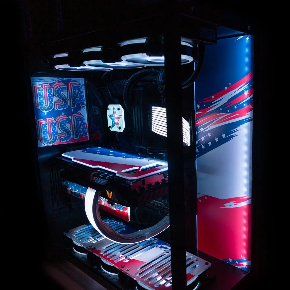 Abstract American Flag RGB PSU Shroud Cover