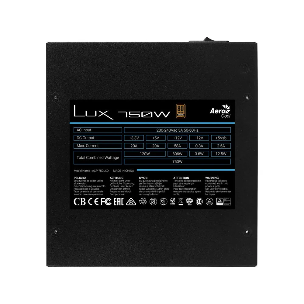 Aerocool Power Supply LUX 750W