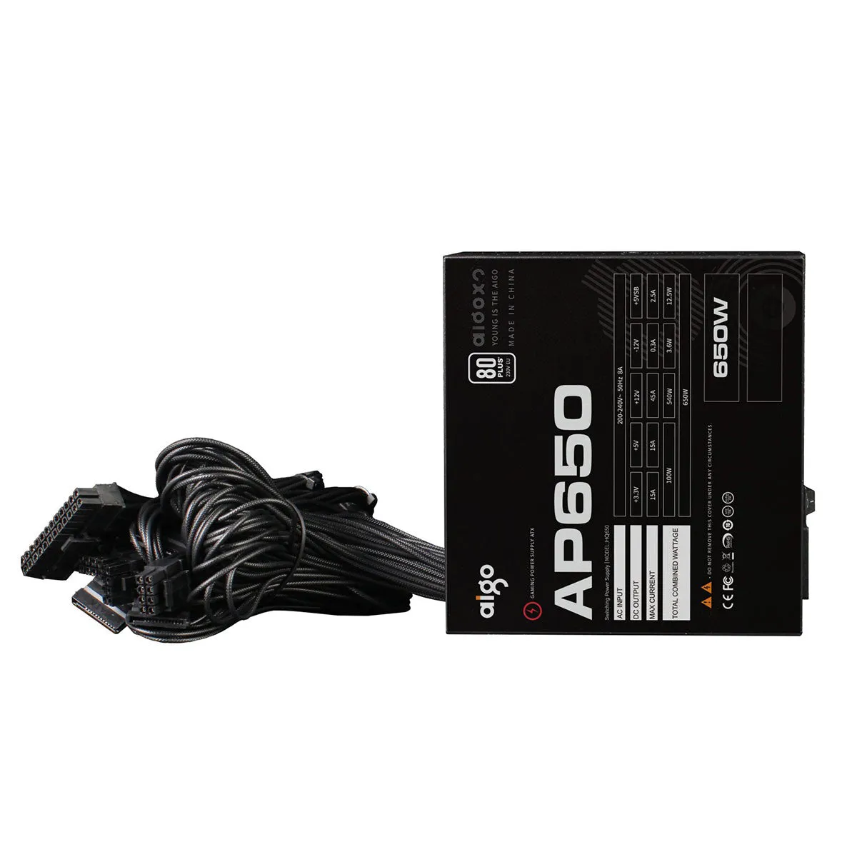 Aigo AP650 650W 80  Non-Modular Power Supply (Black)