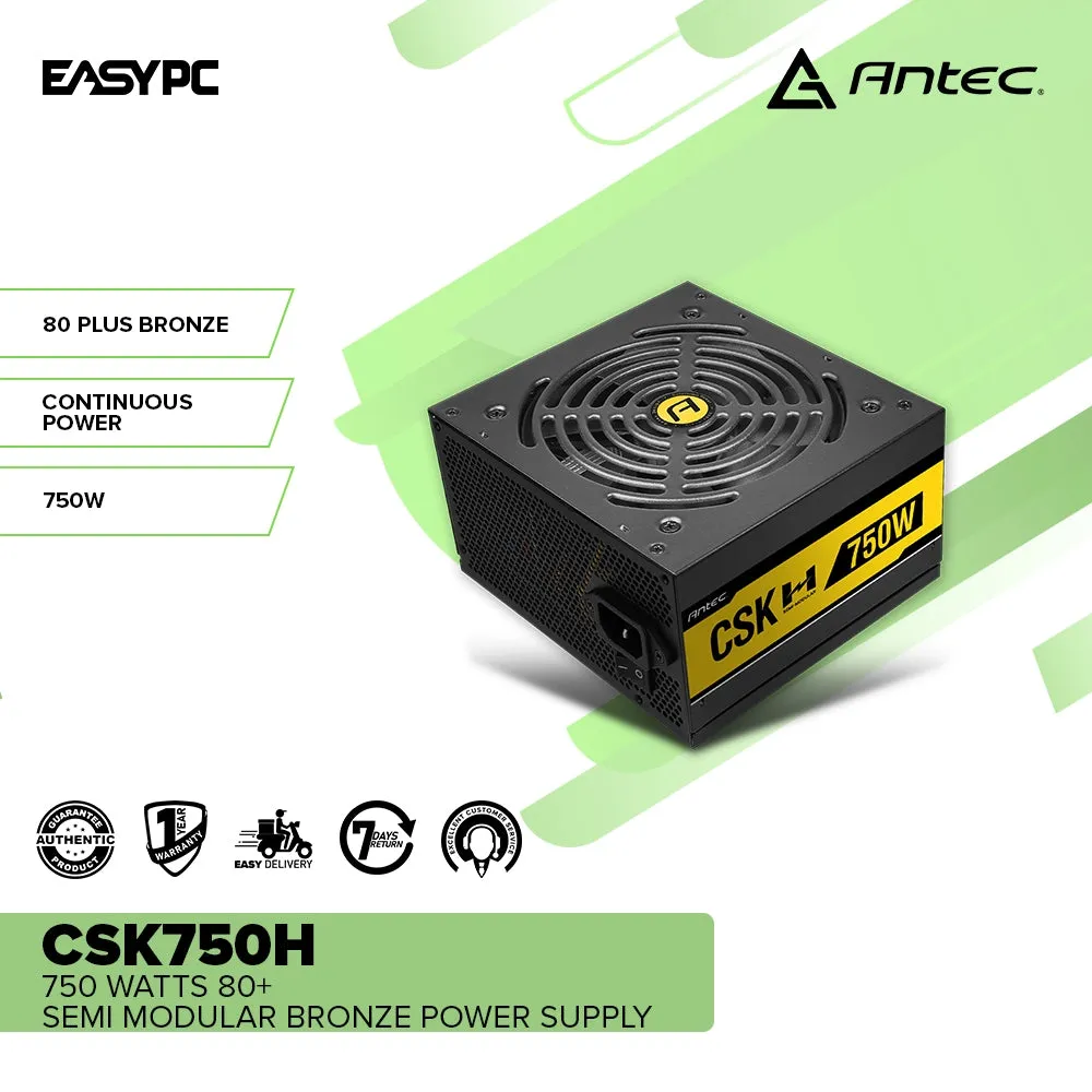 Antec CSK750H 750 watts 80  Semi Modular Bronze Power Supply