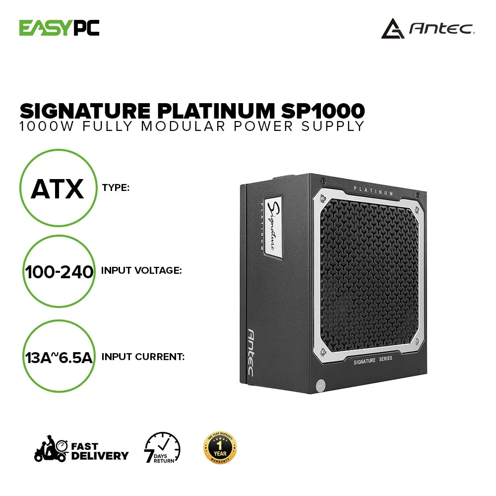 Antec Signature Platinum SP1000 1000w Fully Modular Power Supply 19GLO ANSP2648