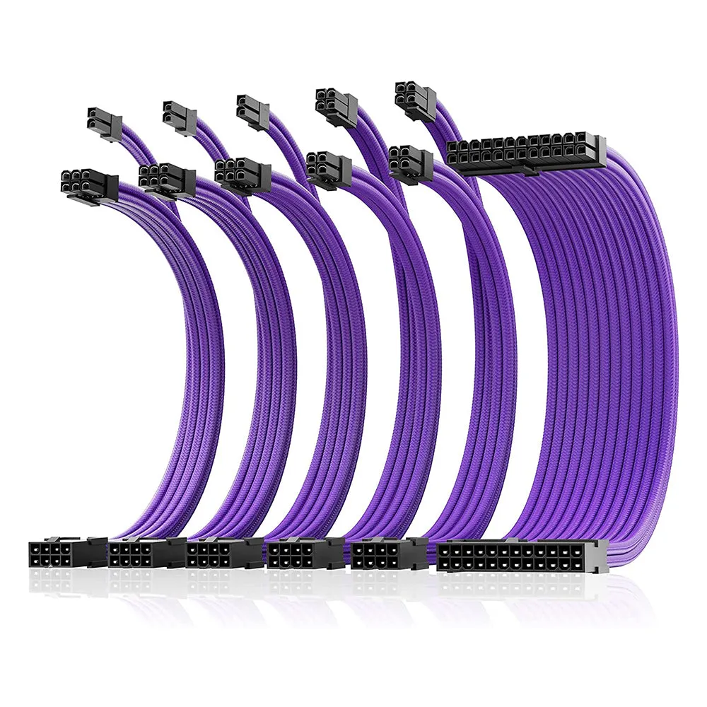 AsiaHorse Extension Sleeved Braided Cables x6 Purple