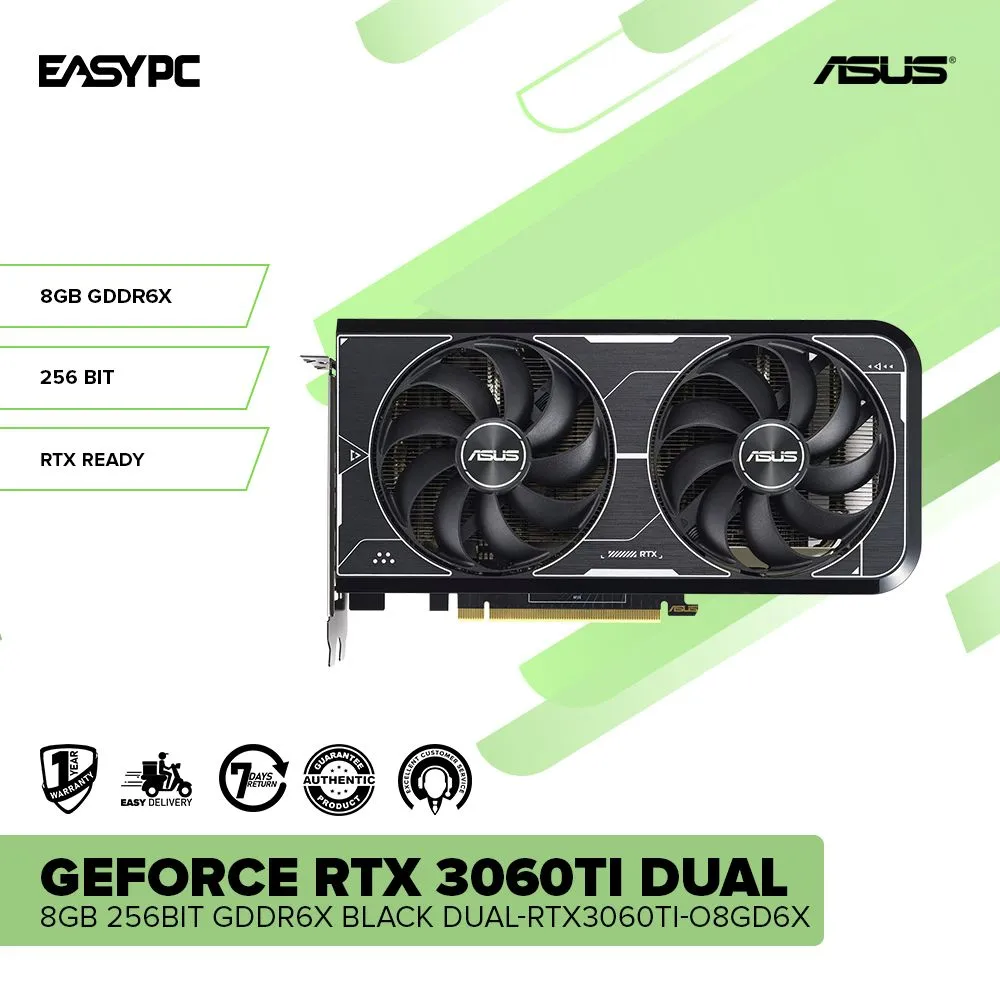 ASUS NVIDIA® GeForce RTX 3060TI DUAL 8GB 256BIT GDDR6X BLACK DUAL-RTX3060TI-O8GD6X Videocard