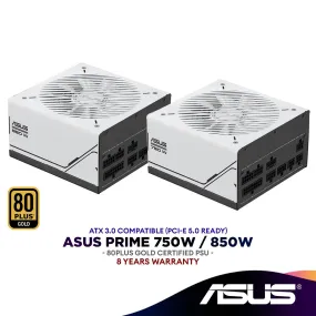 ASUS PRIME 750W / PRIME 850W GOLD ATX3.0 PCIe5.0 Fully Modular Power Supply (PRIME-AP-750G / PRIME-AP-850G) 80  GOLD PSU