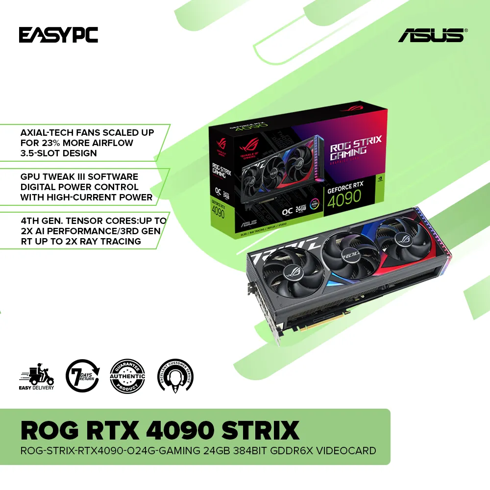 Asus ROG NVIDIA® GeForce RTX 4090 Strix ROG-STRIX-RTX4090-O24G-GAMING 24gb 384bit gddr6x videocard