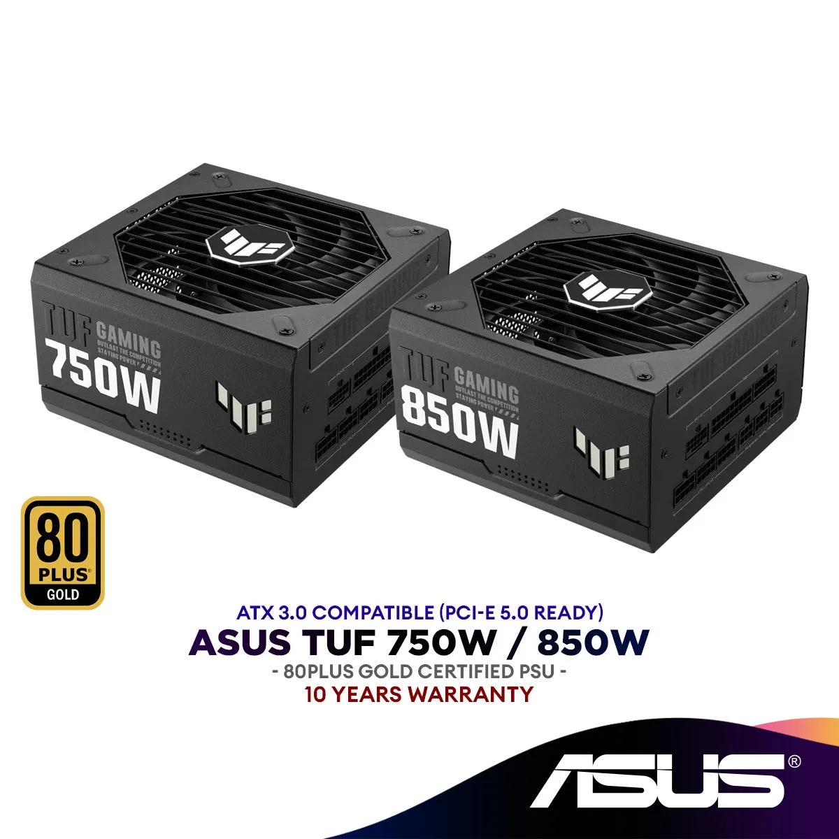 ASUS TUF 750W / TUF 850W GOLD ATX3.0 PCIe5.0 Fully Modular Power Supply (TUF-GAMING-750G / TUF-GAMING-850G) 80  GOLD PSU