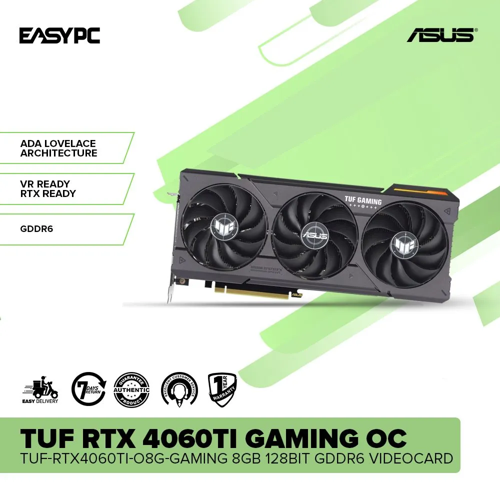 ASUS TUF NVIDIA® GeForce RTX 4060Ti Gaming OC TUF-RTX4060TI-O8G-GAMING 8GB 128bit GDDR6 Videocard