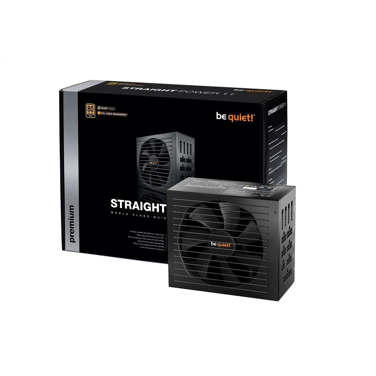 Be Quiet! 1000W Straight Power 11 PSU, Fully Modular, Fluid Dynamic Fan, SLI/XFire, 80  Gold