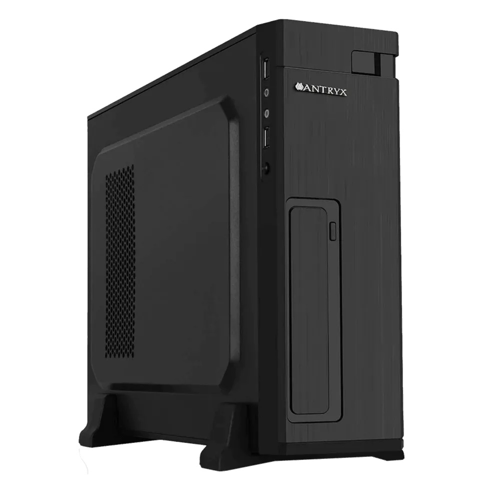 Case SLIM para computadora MICRO ATX, con fuente de 300W, ANTRYX XS-100, Xtreme series, Negro