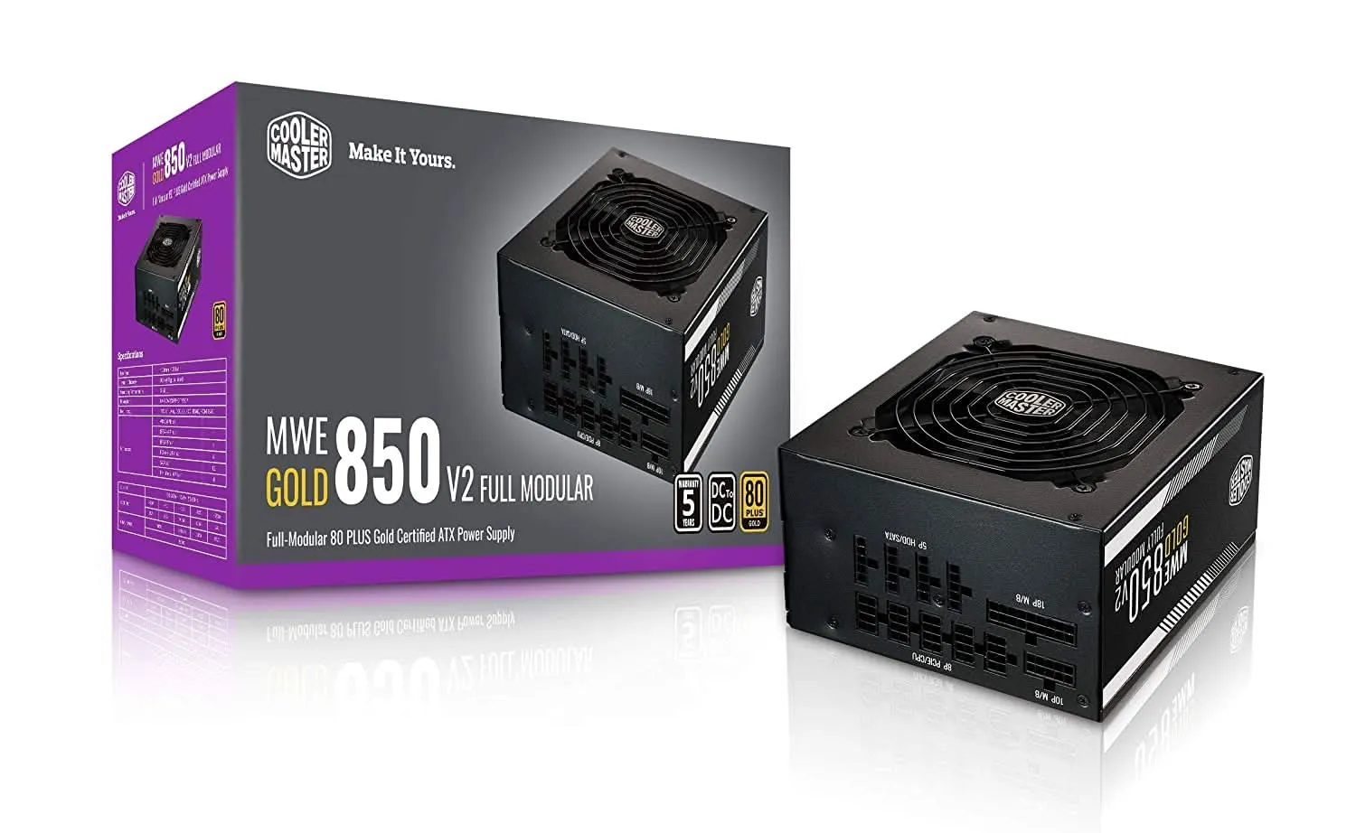 COOLER MASTER 850W MWE850 V2 80 PLUS GOLD FULLY MODULAR SMPS