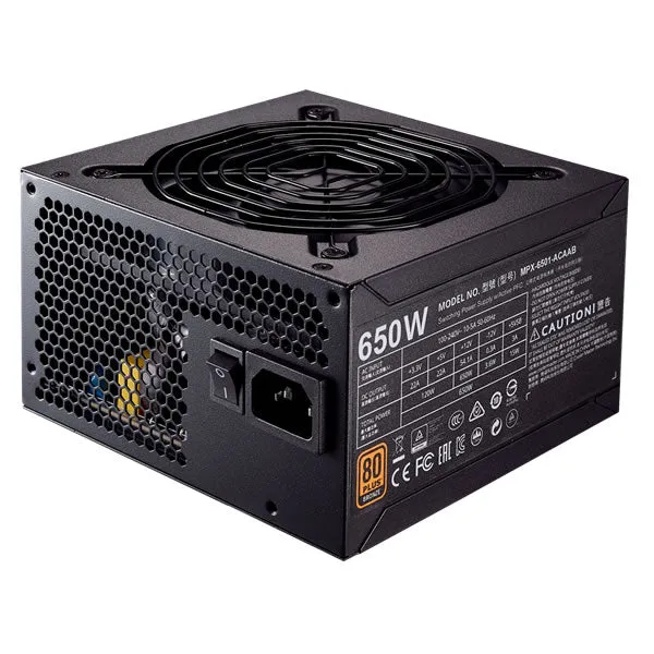 Cooler Master Masterbox TD500 Diamond Cut Black RGB Case    Cooler Master 650W Bronze Powersupply