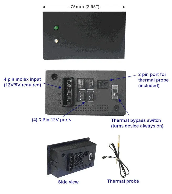 Coolerguys 2U Server Rackmount with 80mm fans  /  Coolerguys Pre-Set Thermal Controller