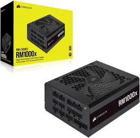 Corsair 1000W Enthusiast RMx Series RM1000X V2 PSU, Magnetic Levitation Fan, Fully Modular, 80  Gold