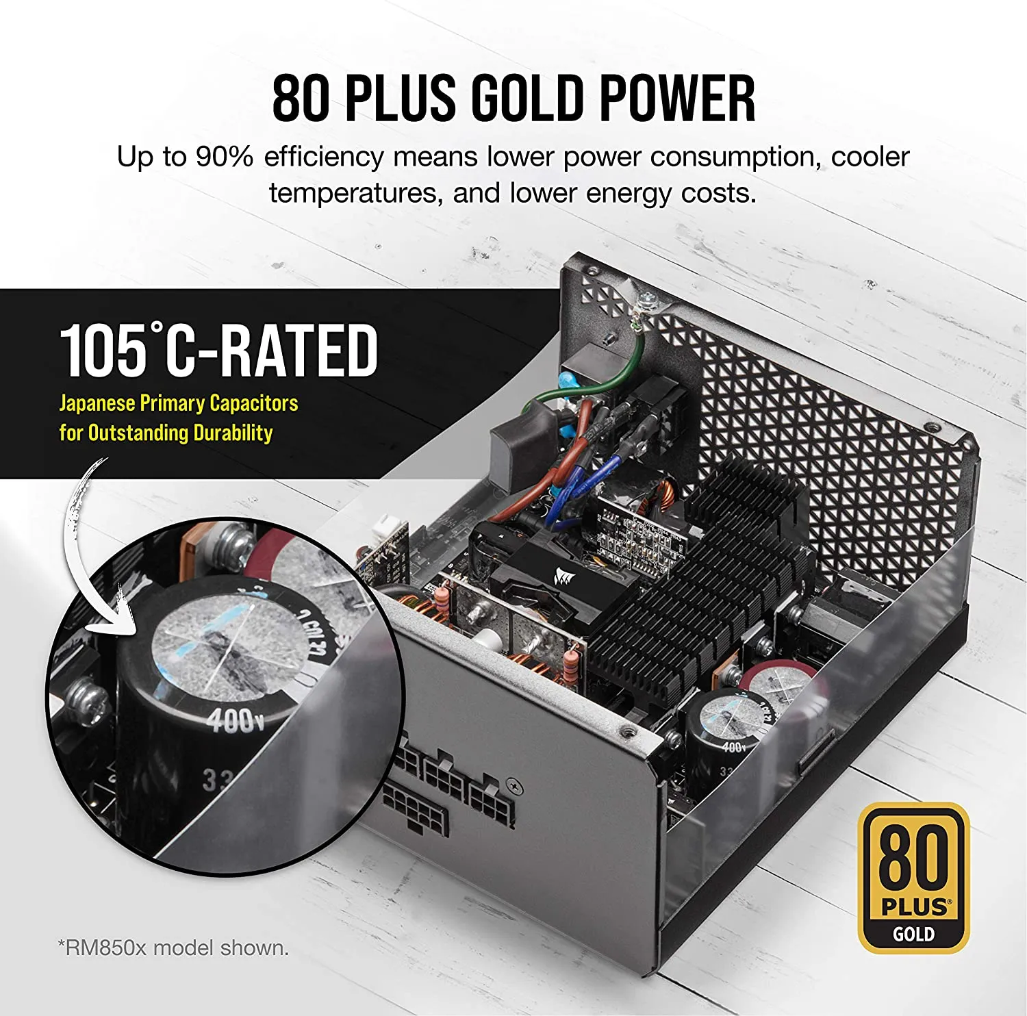 Corsair 1000W Enthusiast RMx Series RM1000X V2 PSU, Magnetic Levitation Fan, Fully Modular, 80  Gold