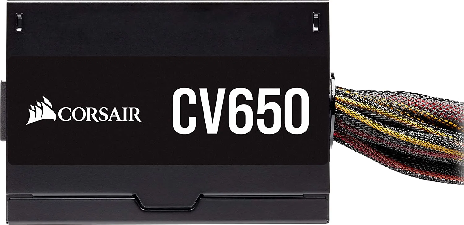 Corsair 650W Power Supply CV Series CV650 PSU, Sleeve Bearing Fan, Fully Wired, 80  Bronze