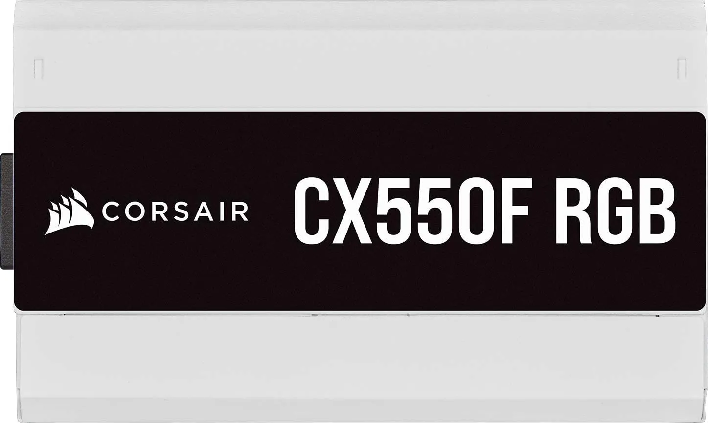 Corsair CX550F RGB, 80 PLUS Bronze Fully Modular ATX Power Supply (80 PLUS Bronze Certified, 120 mm RGB Fan, Optimised for Low Noise) White