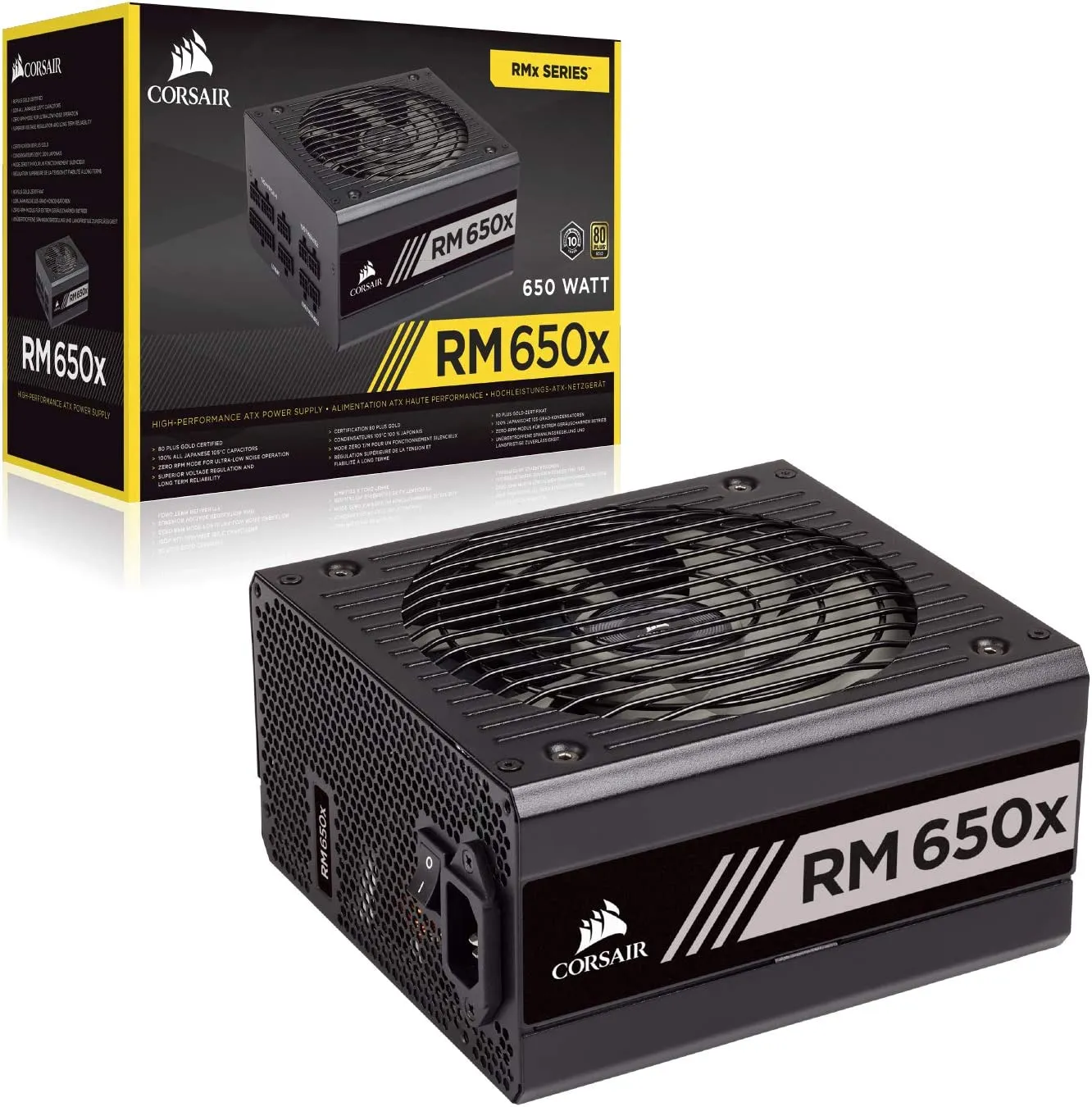 Corsair RM650X 650W PSU, 80 PLUS Gold 650 W Fully Modular ATX Power Supply, CP-9020178-UK - Black