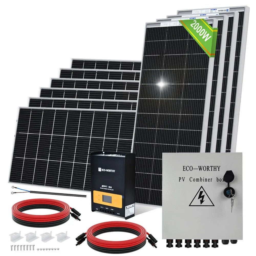 Eco-Worthy 1950W 24V (10x Bifacial 195W) Complete MPPT Off Grid Solar Kit