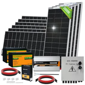 Eco-Worthy 1950W 24V (10x Bifacial 195W) Complete MPPT Off Grid Solar Kit