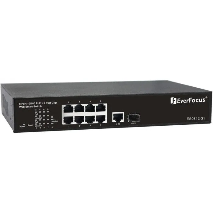 Everfocus EPOE08 8-Port Gigabit Ethernet Managed PoE Switch