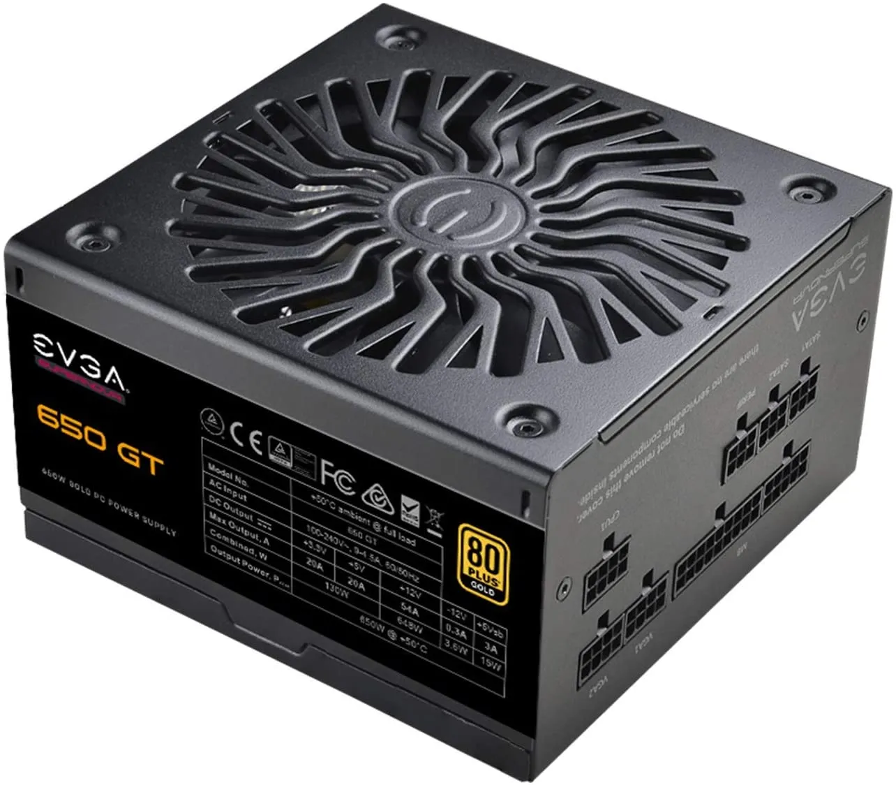 Evga 650 GT Supernova 650W PSU, 80 Plus Gold, Fully Modular, Auto Eco Mode With Fdb Fan, Includes Power on Self Tester, Compact 150Mm Size, Power Supply