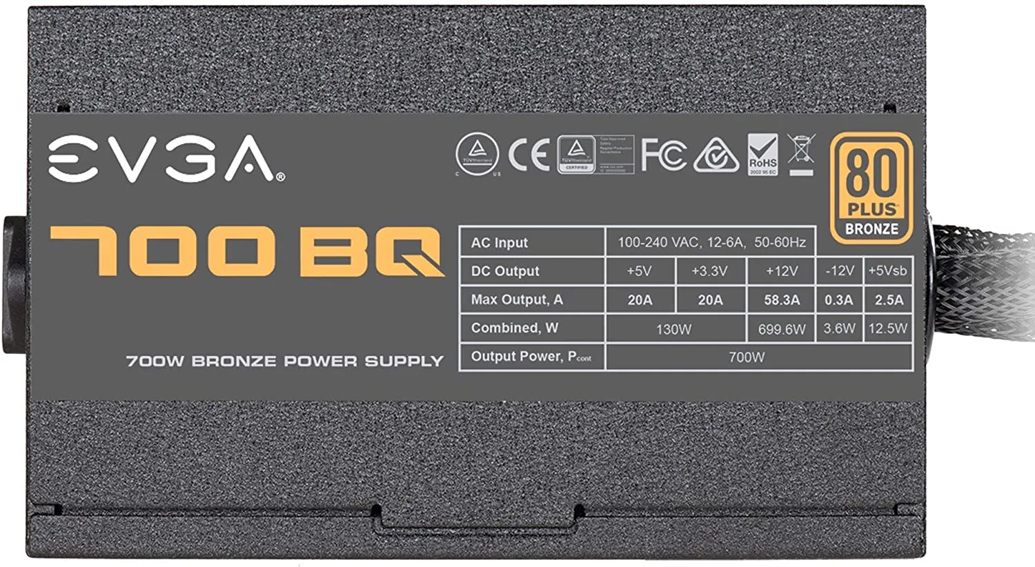 EVGA 700 Watt BQ Semi Modular 80  Bronze ATX PSU, Semi Modular 750W Power Supply, Fdb Fan