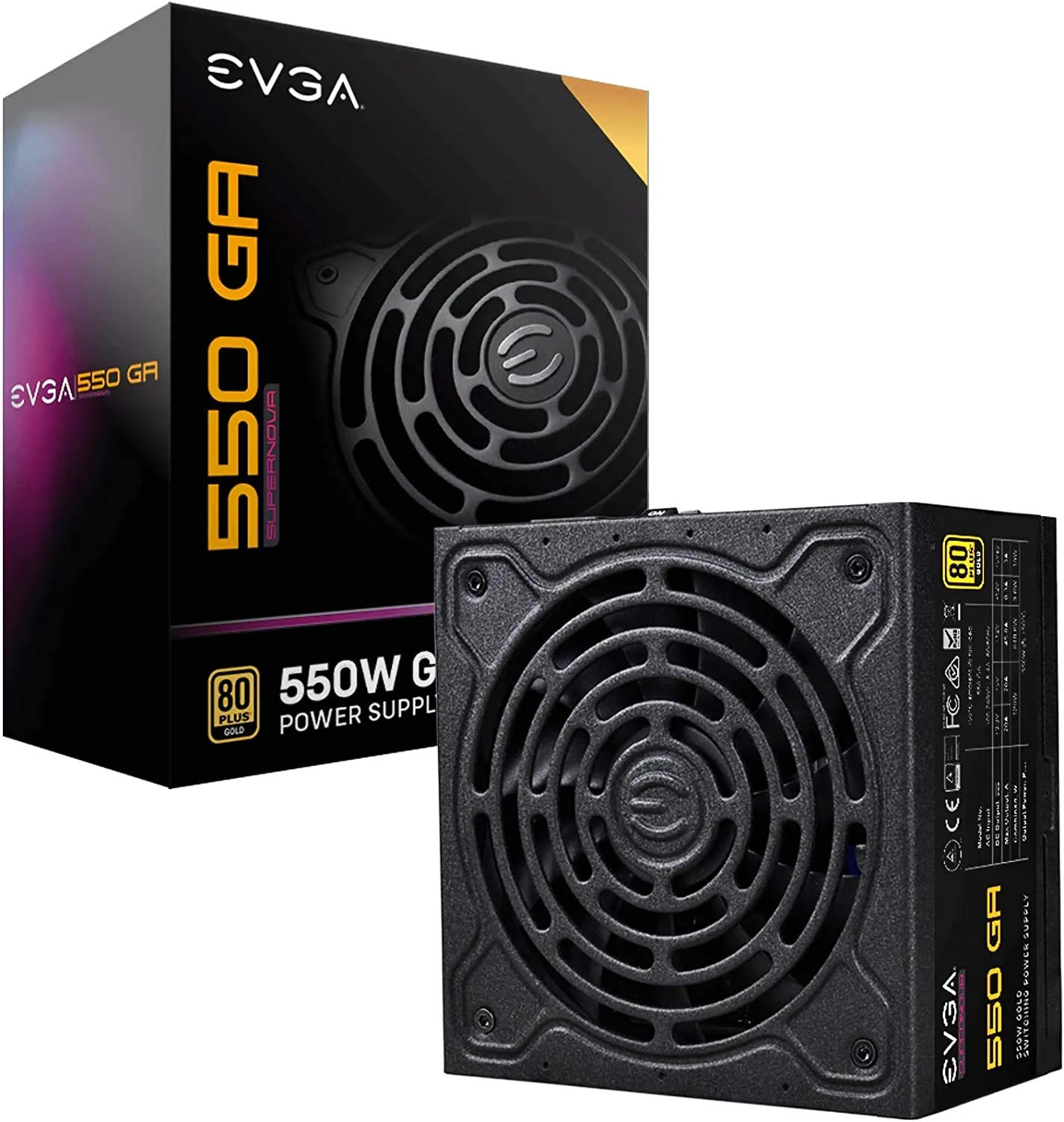 Evga Supernova 550 Ga 550W PSU, 80 Plus Gold, Fully Modular, Eco Mode, Includes Power on Self Tester, Compact 150Mm Size, Power Supply 220-GA-0550-X3