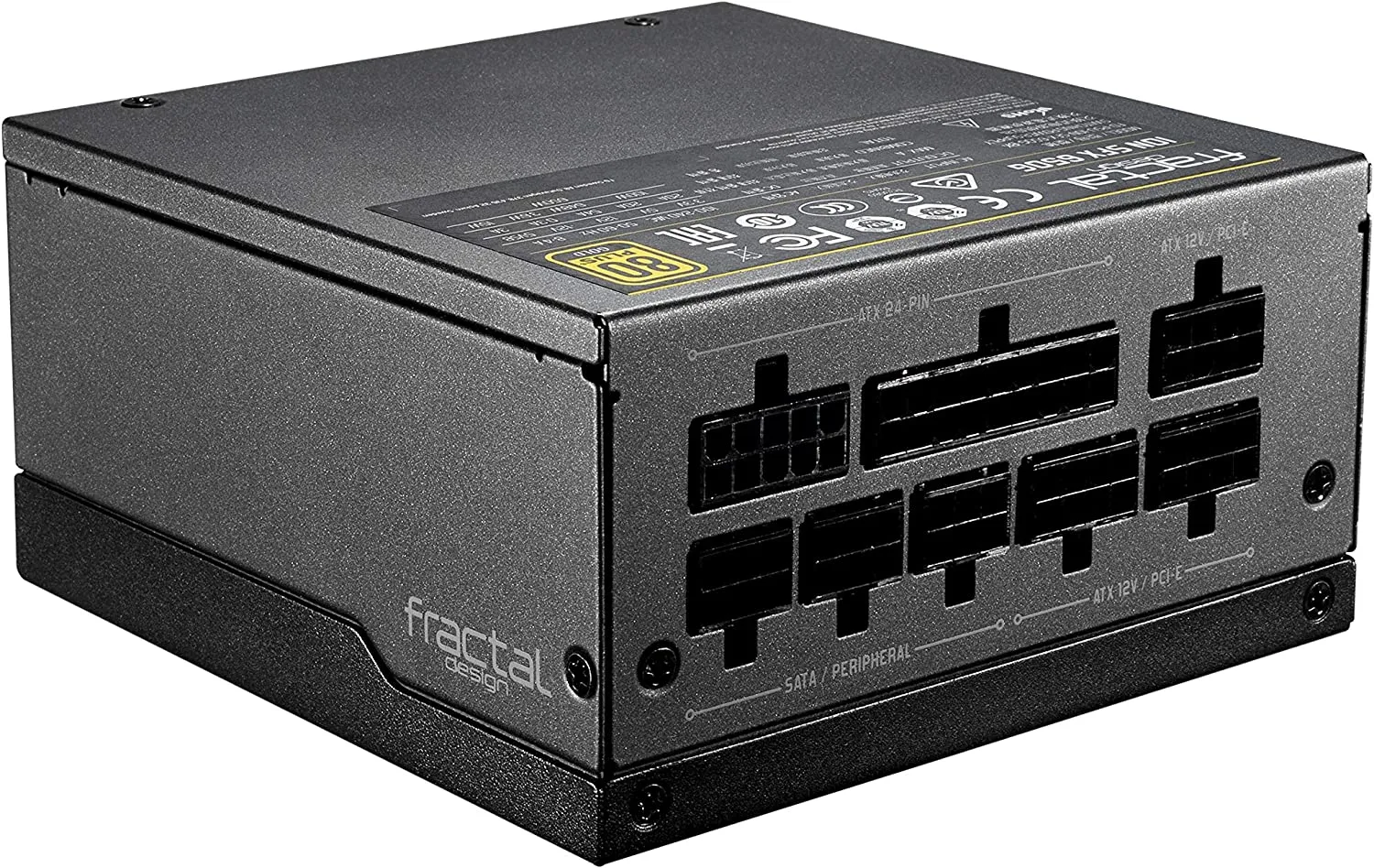 Fractal Design 650W ION SFX-L Gold PSU, Small Form Factor, Fully Modular, 80  Gold, Semi-passive Zero RPM, SFX-to-ATX Bracket