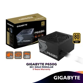 Gigabyte P650G 80PLUS Gold Power Supply (650W) PC PSU | GP-P650G