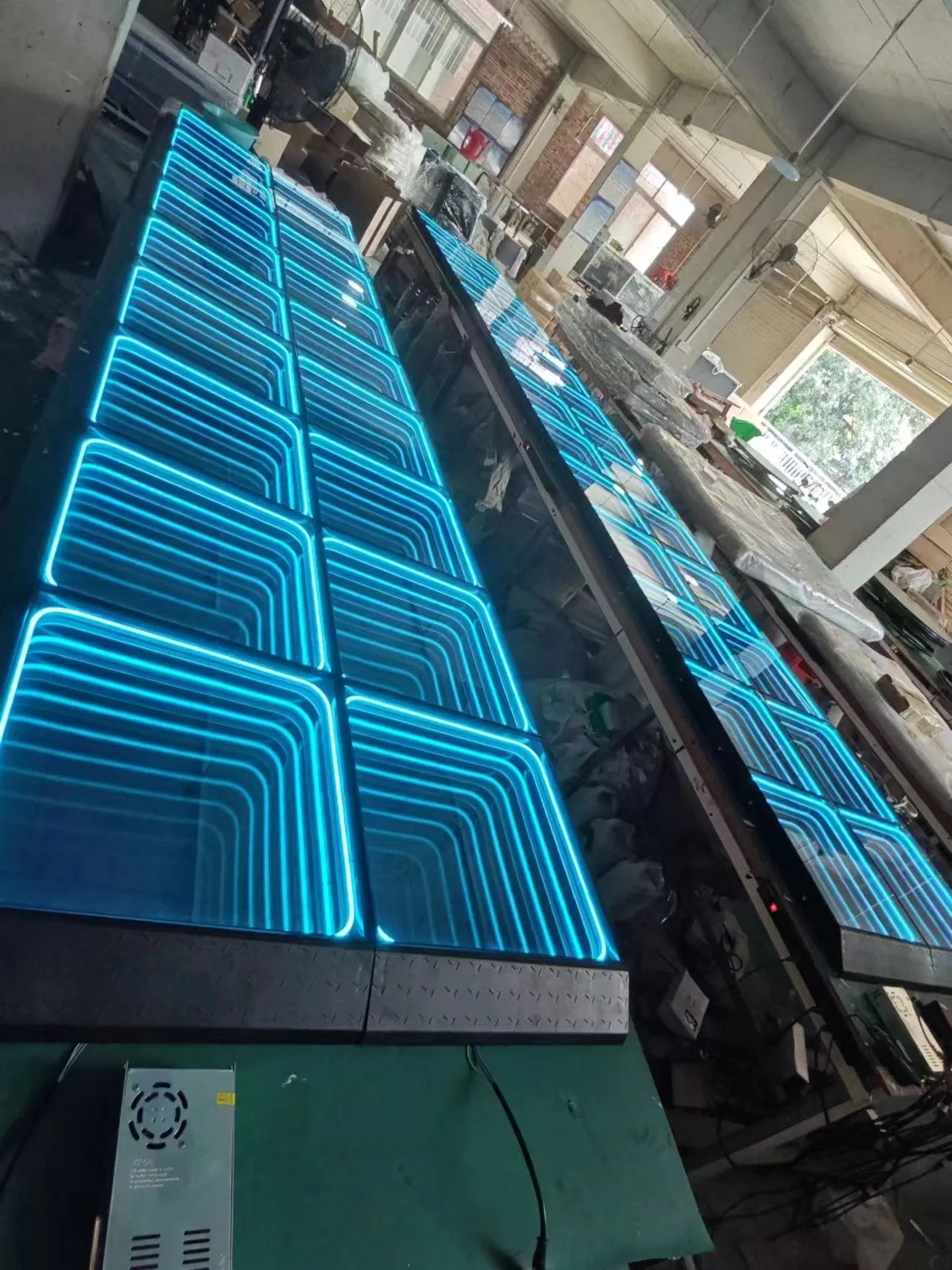 Infinity Neon Dance Floor 45 PC of 20" x 20" Magnetic Wireless Connected Floors 5FT x 25FT Floor