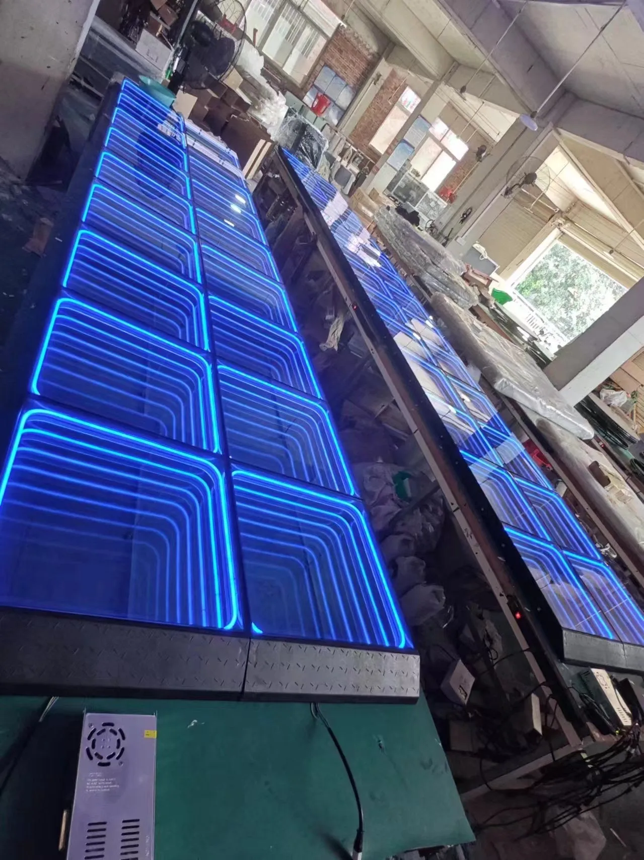 Infinity Neon Dance Floor 45 PC of 20" x 20" Magnetic Wireless Connected Floors 5FT x 25FT Floor