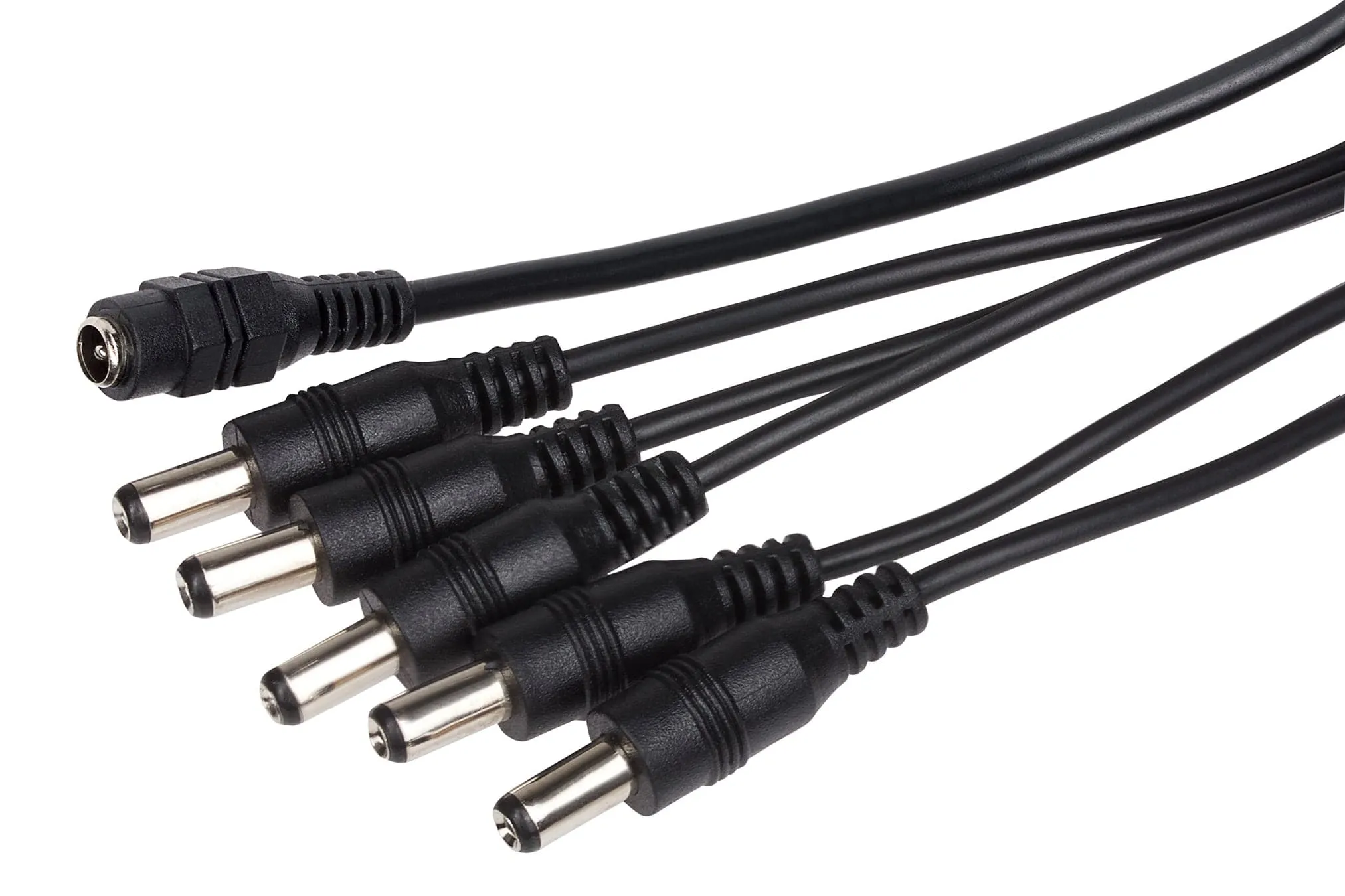 Maplin 5 Way Power Splitter Cable DC 1x Female 5x Male 5.5 x 2.1mm Plug for CCTV - Black