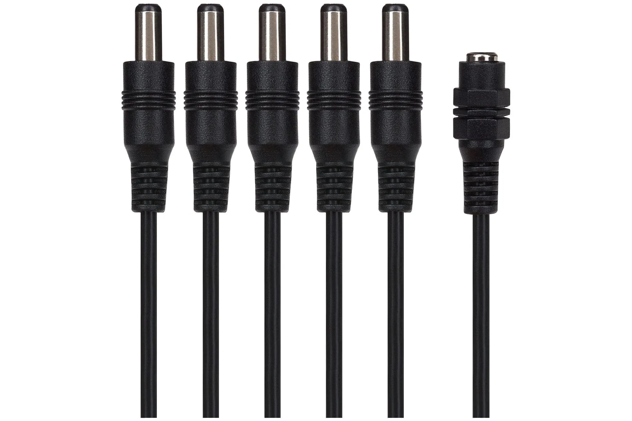 Maplin 5 Way Power Splitter Cable DC 1x Female 5x Male 5.5 x 2.1mm Plug for CCTV - Black