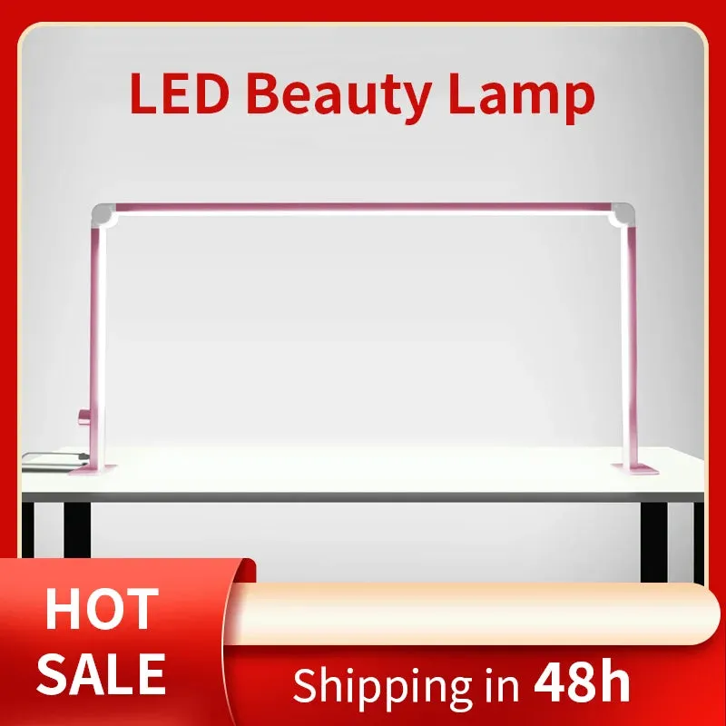 New LED Half-Moon Nail Lamp Dimmable Nail Eyelash Extension Foldable Reading Beauty Desk Lamp Fill Light Diming Table Lamp