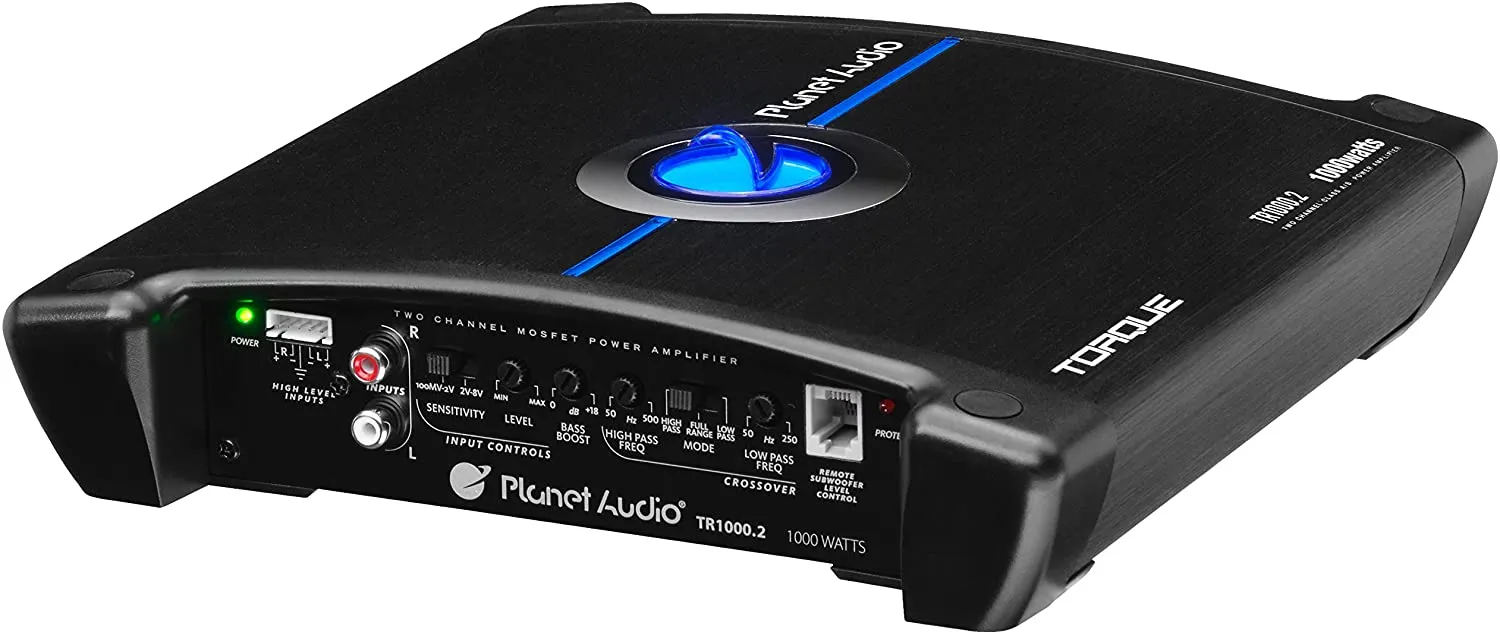 Torque Series Planet Audio TR1000.2 - 1,000 Watt, 2-Channel, Full-Range, Class AB Amplifier