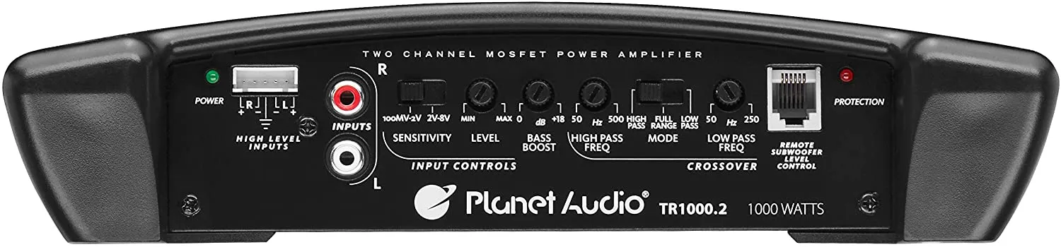 Torque Series Planet Audio TR1000.2 - 1,000 Watt, 2-Channel, Full-Range, Class AB Amplifier