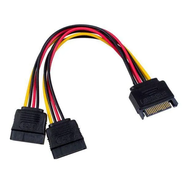 SATA Power Splitter Y Cable Adapter-1 Male to 2 Female