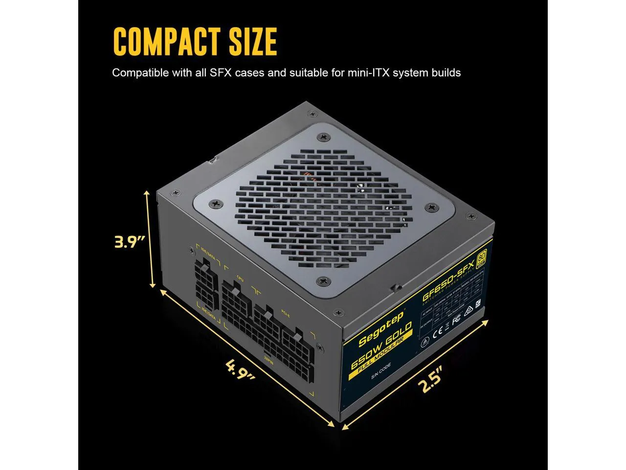 Segotep 650W SFX Power Supply 80  Gold Fully Modular