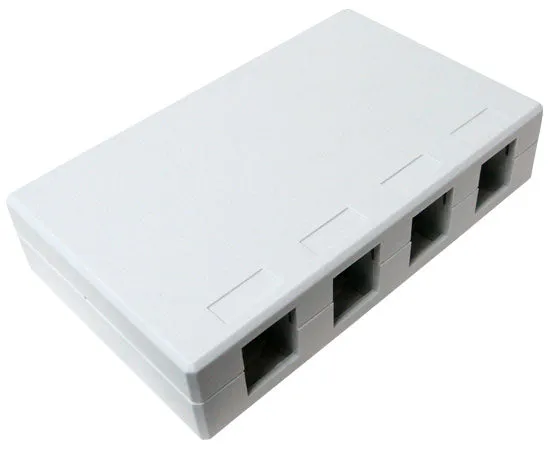 Surface Mount Box, 4-Port, Unloaded - White or Ivory