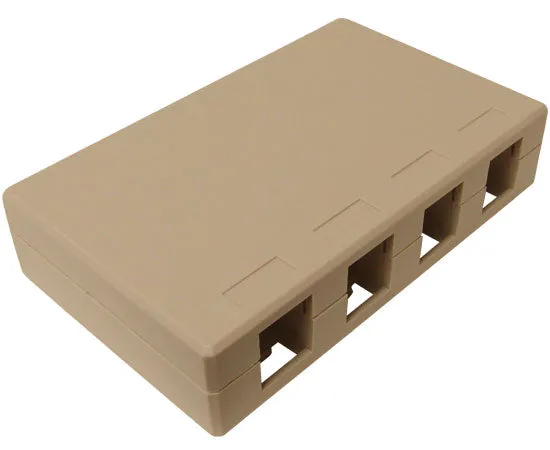 Surface Mount Box, 4-Port, Unloaded - White or Ivory