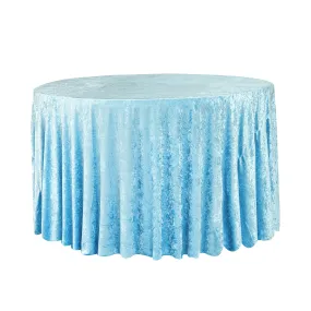 Velvet 132" Round Tablecloth - Baby Blue